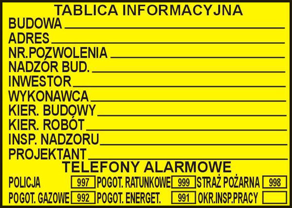 Tablica budowlana